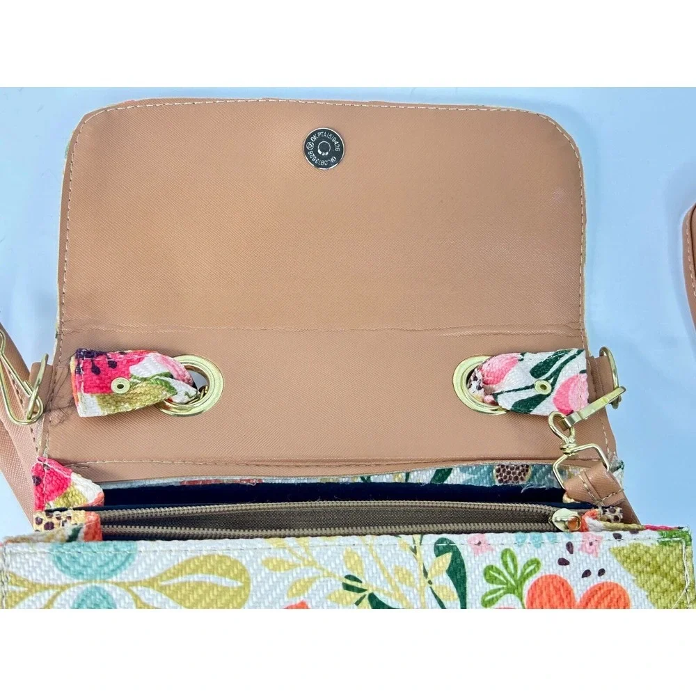 Multicolor Corduroy Hard Shell Medium‎ Floral Top Handle Spring Brunch Girls Out